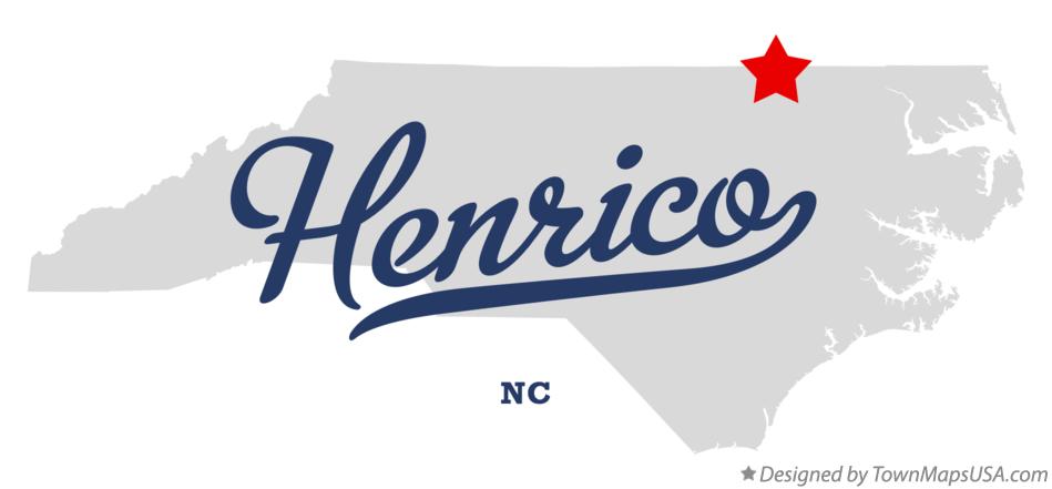 Map of Henrico North Carolina NC