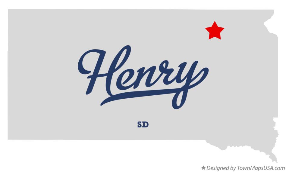 Map of Henry South Dakota SD