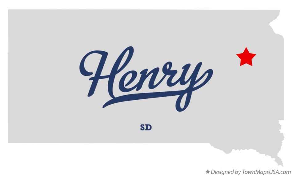 Map of Henry South Dakota SD