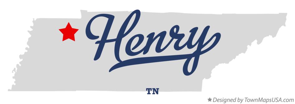 Map of Henry Tennessee TN