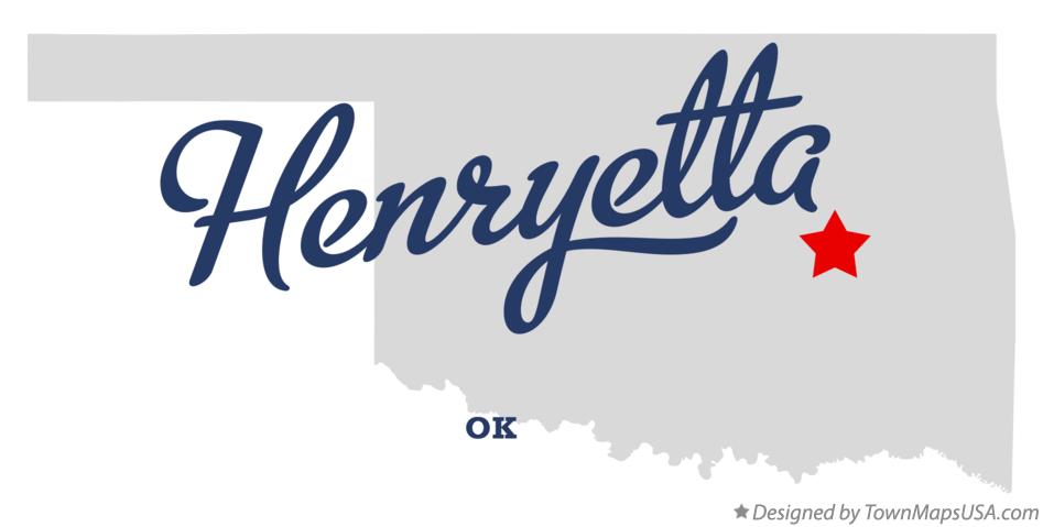 Map of Henryetta Oklahoma OK