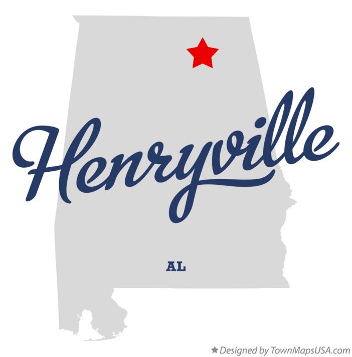 Map of Henryville Alabama AL