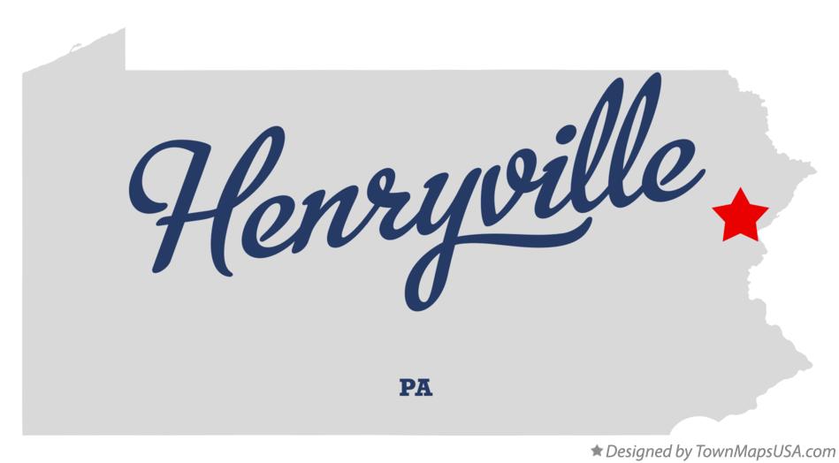 Map of Henryville Pennsylvania PA