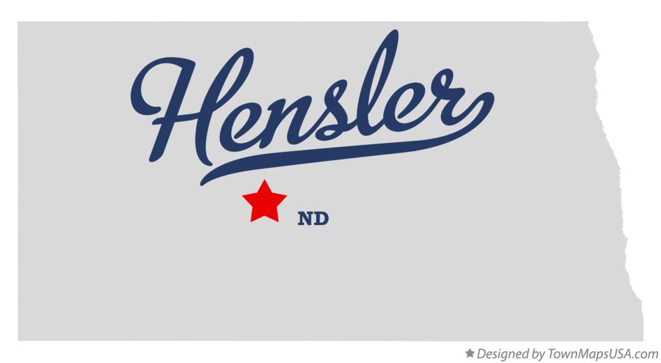 Map of Hensler North Dakota ND