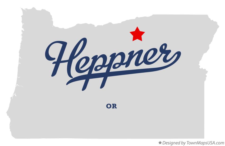 Map of Heppner Oregon OR