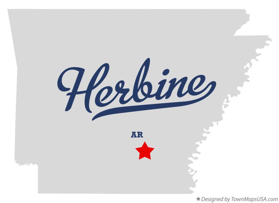 Map of Herbine Arkansas AR