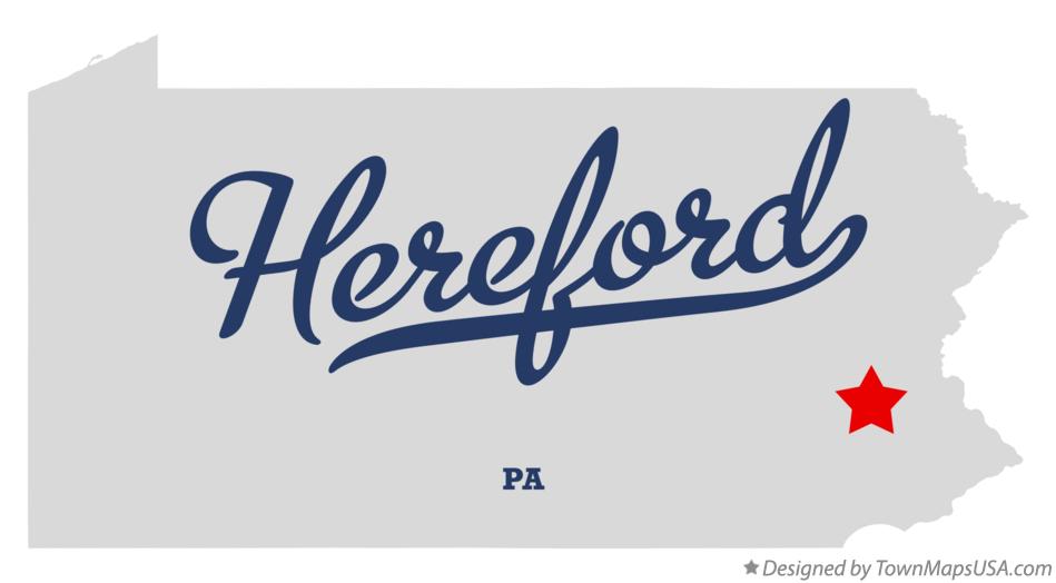 Map of Hereford Pennsylvania PA