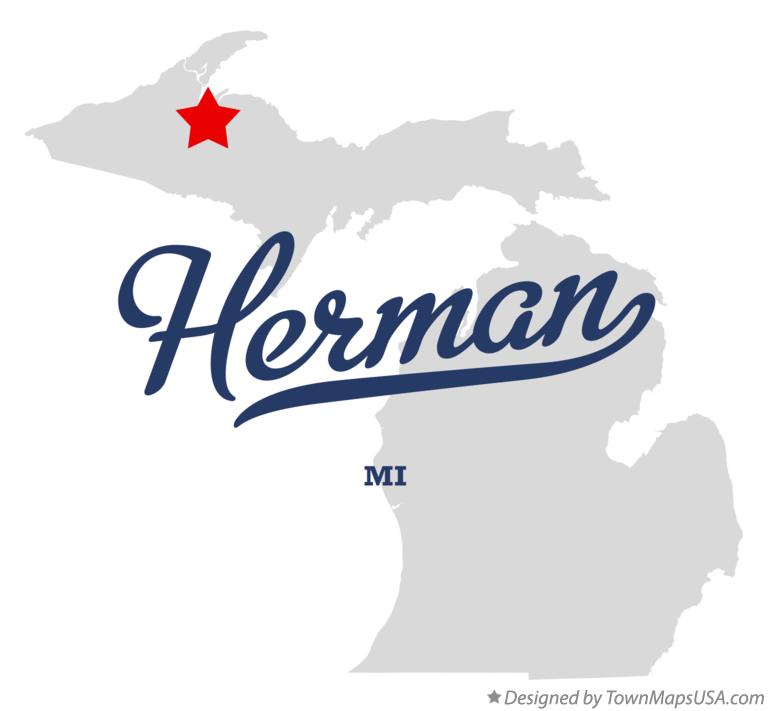 Map of Herman Michigan MI