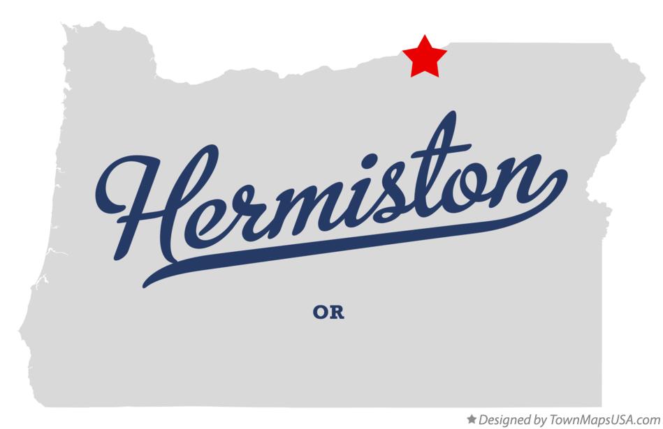 Map of Hermiston Oregon OR