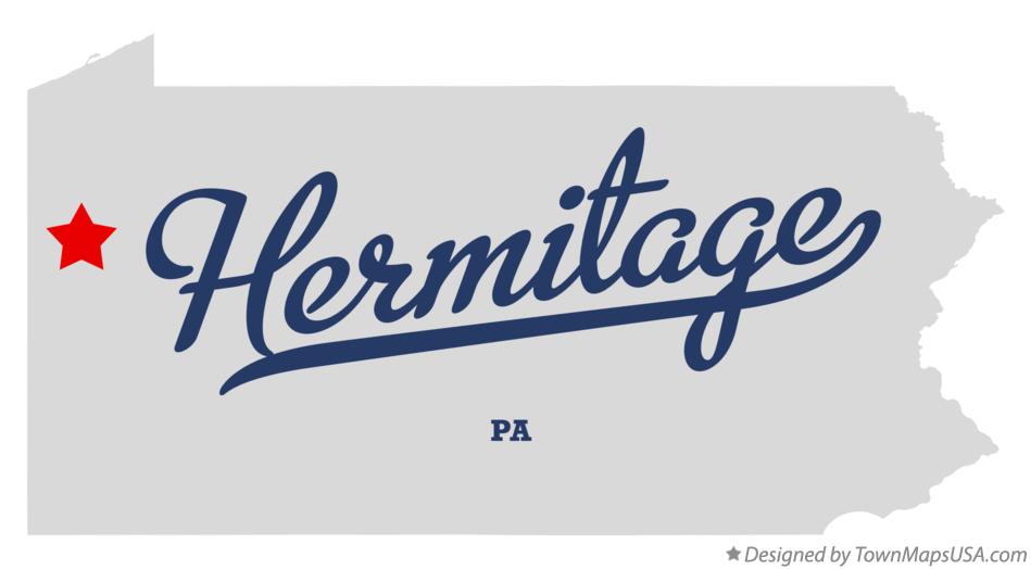 Map of Hermitage Pennsylvania PA