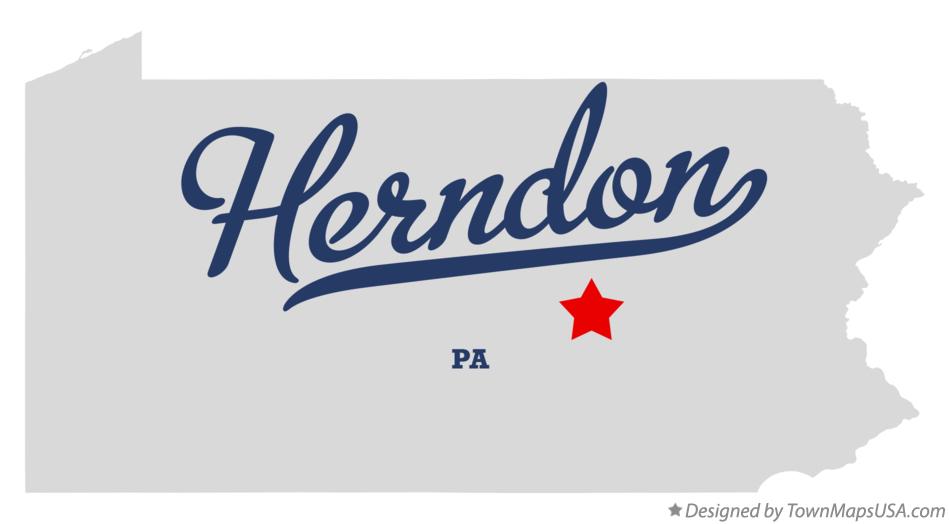 Map of Herndon Pennsylvania PA