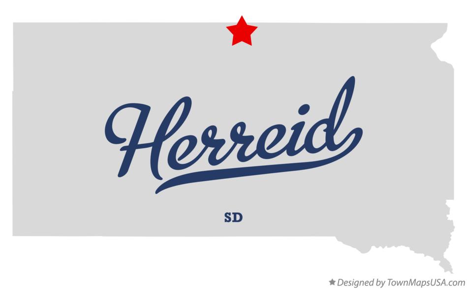 Map of Herreid South Dakota SD