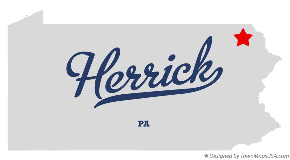 Map of Herrick Pennsylvania PA