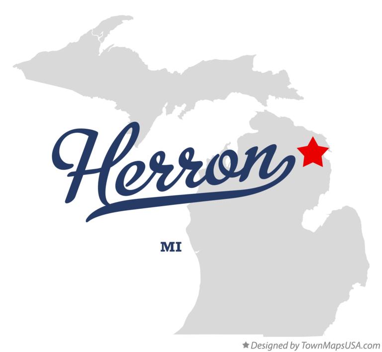Map of Herron Michigan MI