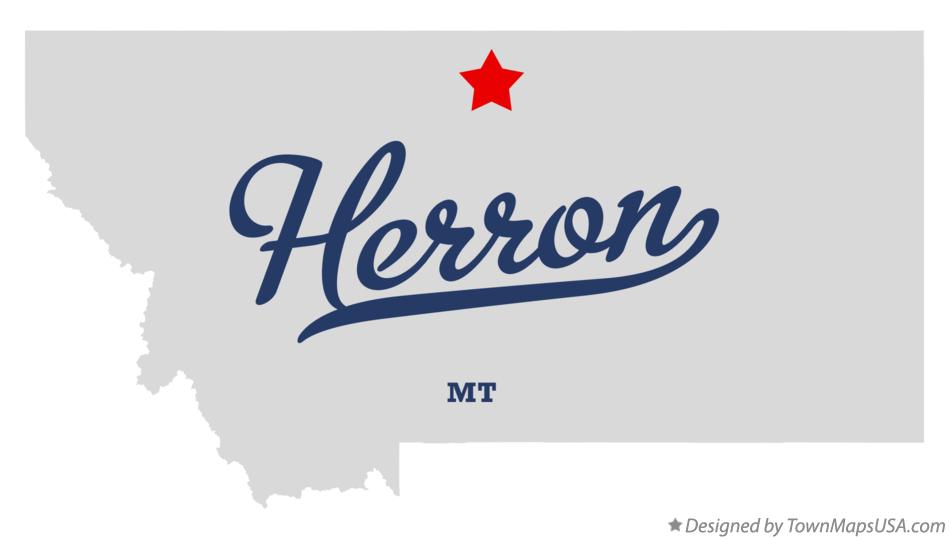 Map of Herron Montana MT
