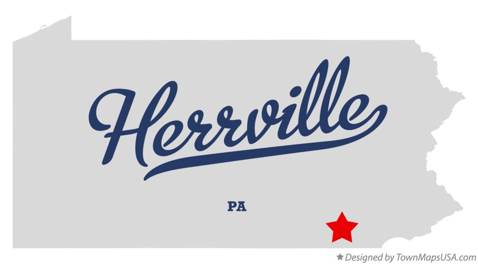 Map of Herrville Pennsylvania PA