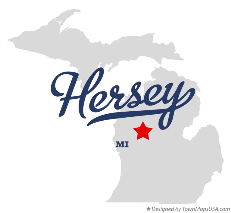 Map of Hersey Michigan MI
