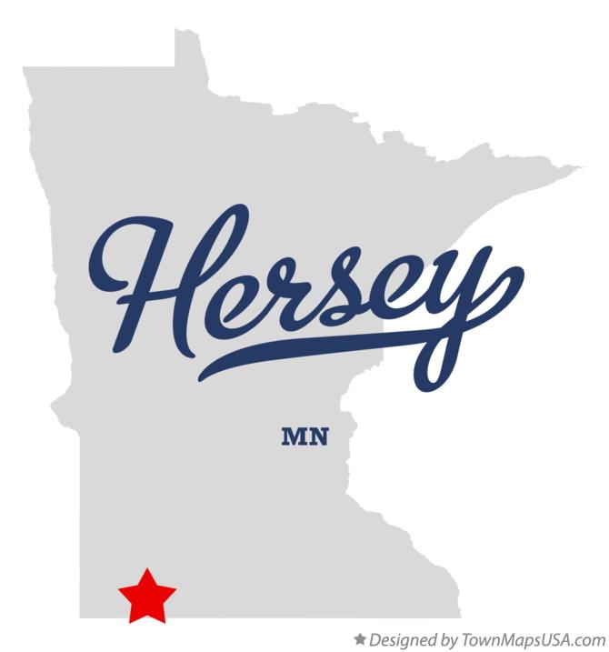 Map of Hersey Minnesota MN