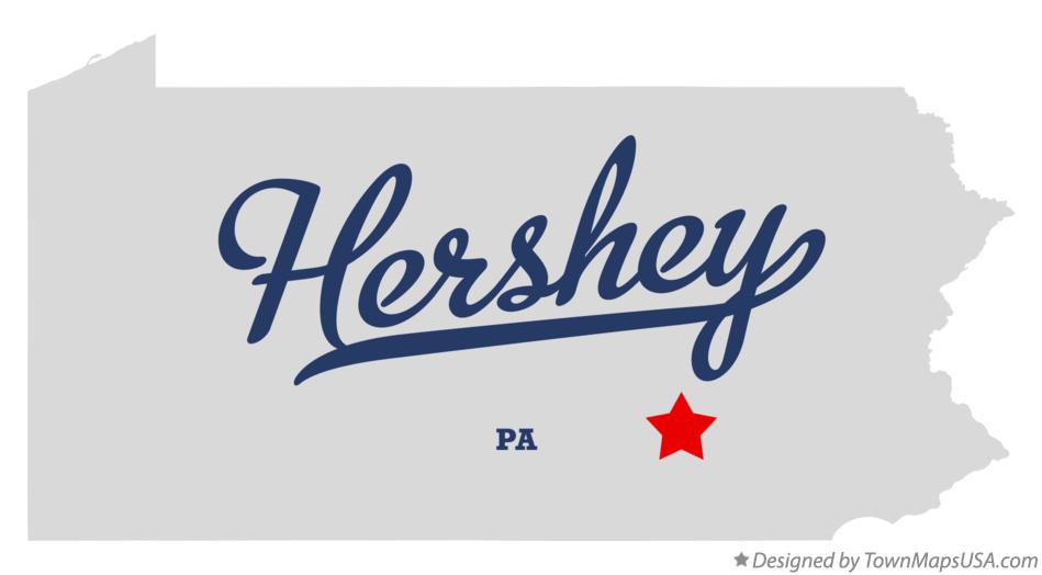 Map of Hershey Pennsylvania PA
