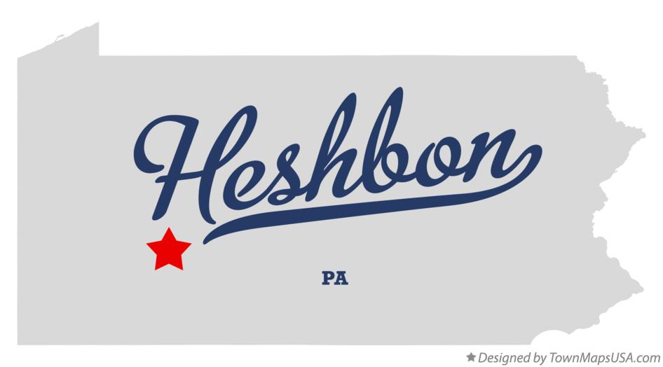 Map of Heshbon Pennsylvania PA