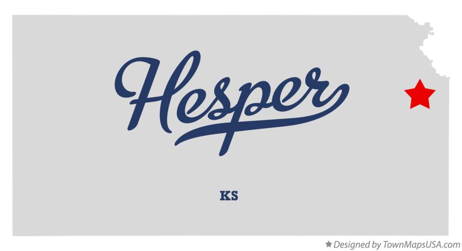 Map of Hesper Kansas KS