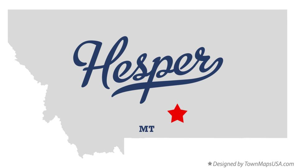 Map of Hesper Montana MT