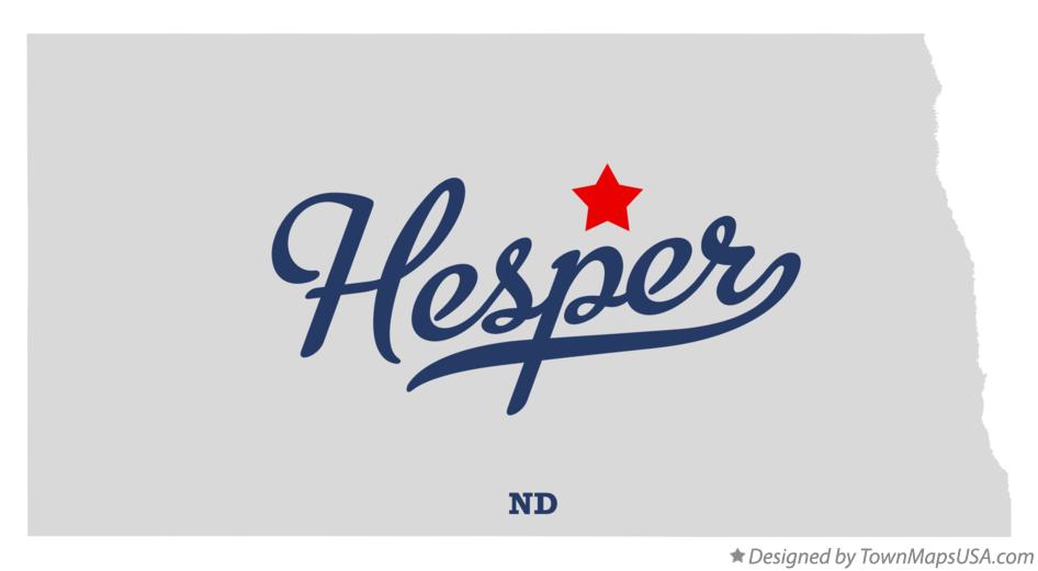 Map of Hesper North Dakota ND
