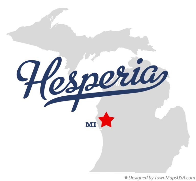 Map of Hesperia Michigan MI