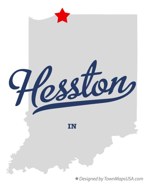 Map of Hesston Indiana IN