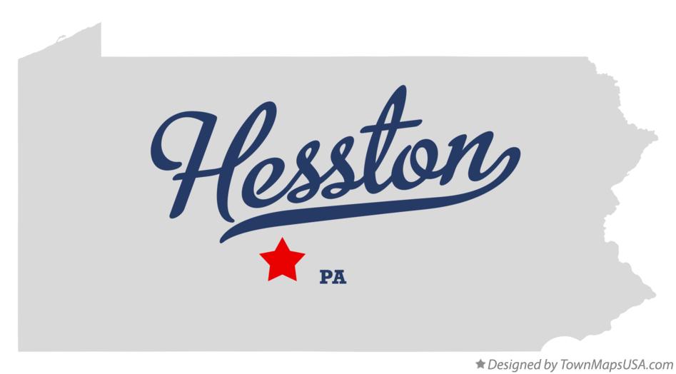 Map of Hesston Pennsylvania PA