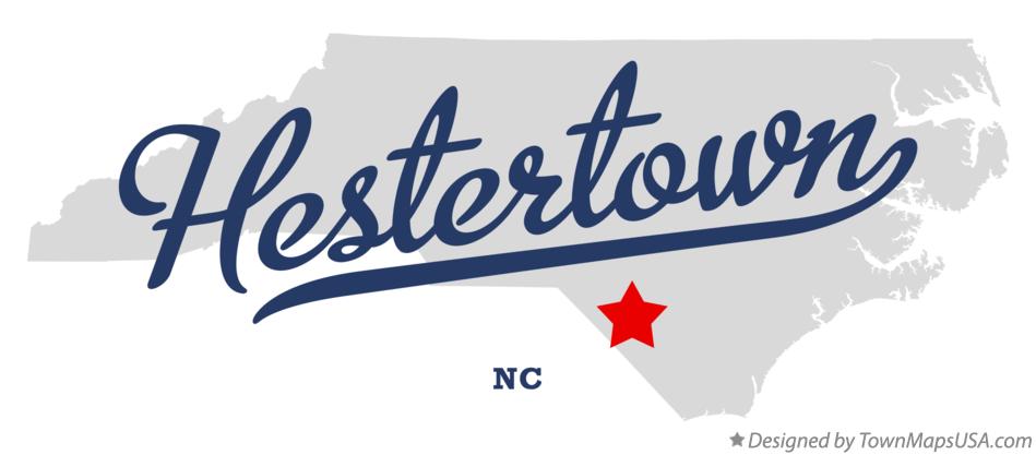 Map of Hestertown North Carolina NC