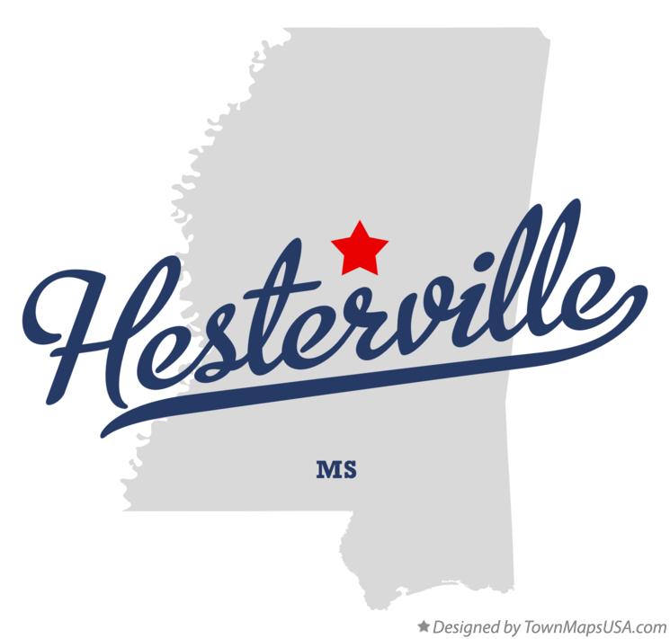 Map of Hesterville Mississippi MS