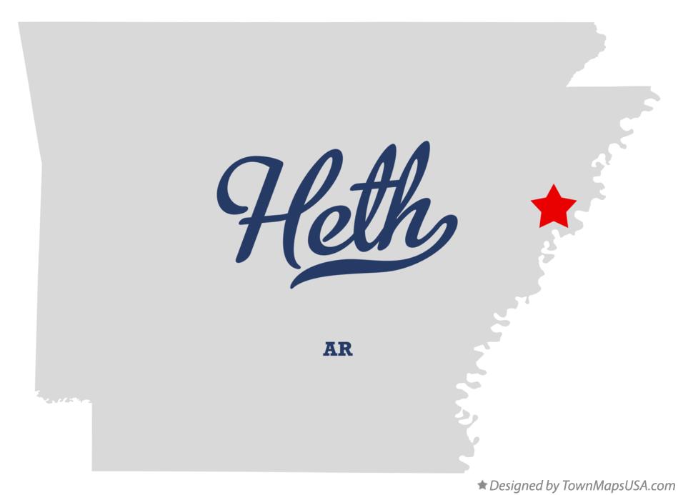Map of Heth Arkansas AR