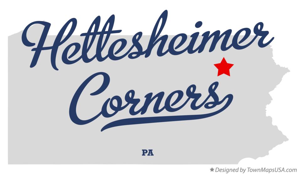 Map of Hettesheimer Corners Pennsylvania PA