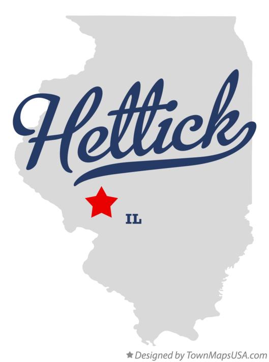 Map of Hettick Illinois IL