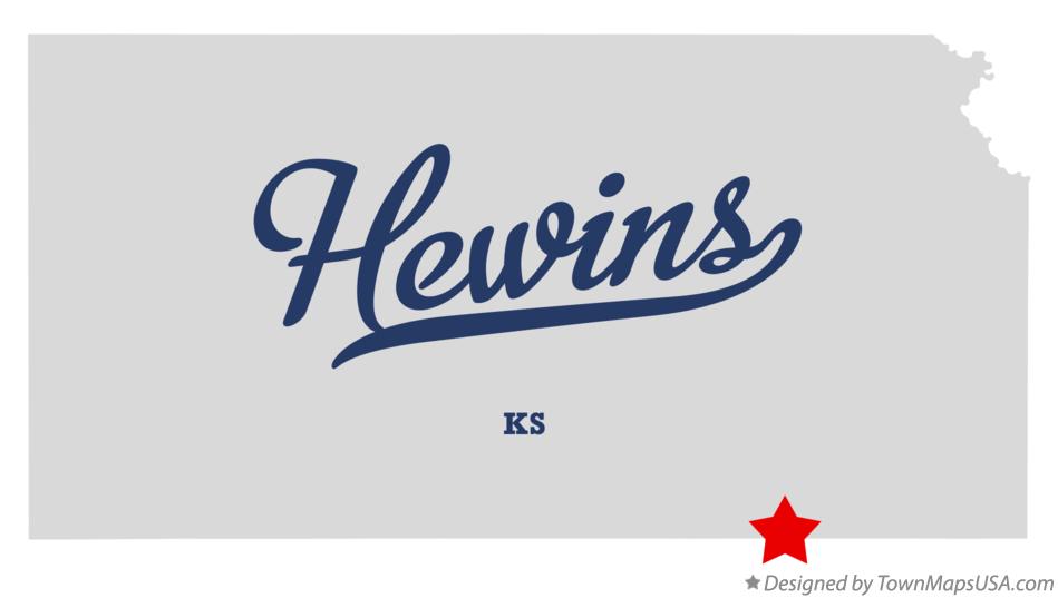 Map of Hewins Kansas KS