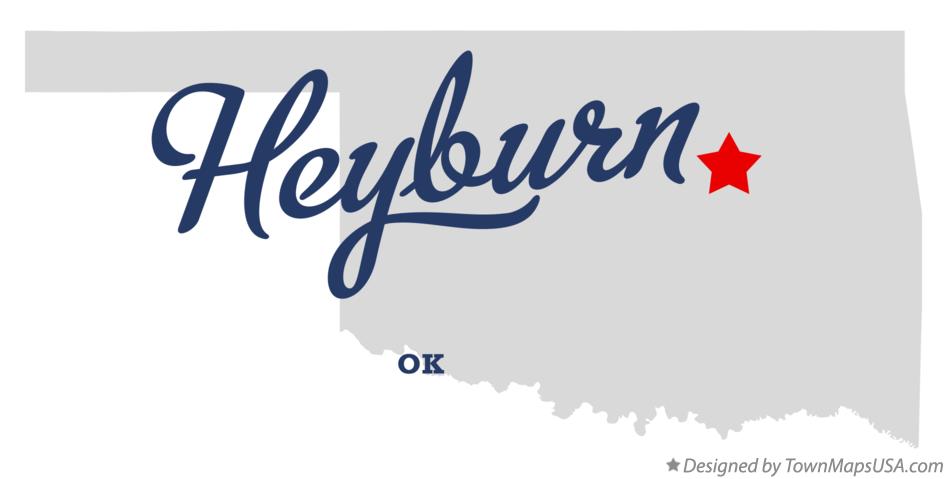 Map of Heyburn Oklahoma OK