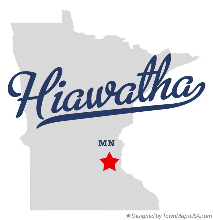 Map of Hiawatha Minnesota MN