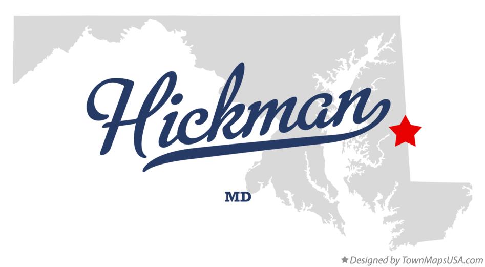 Map of Hickman Maryland MD