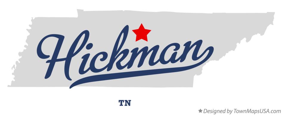 Map of Hickman Tennessee TN