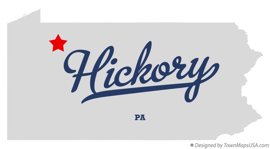 Map of Hickory Pennsylvania PA