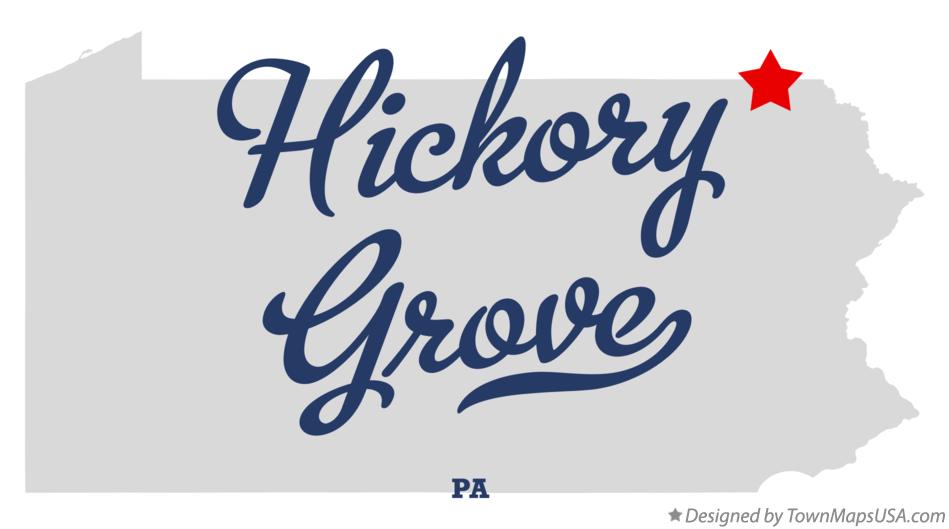 Map of Hickory Grove Pennsylvania PA