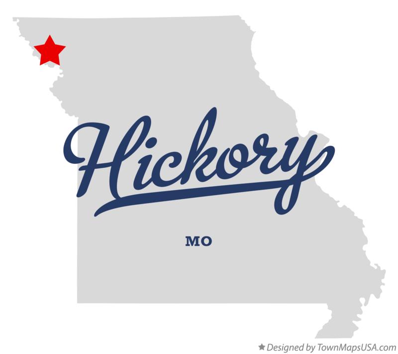 Map of Hickory Missouri MO