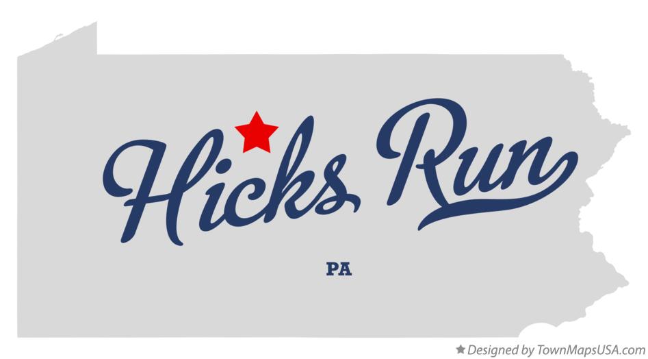 Map of Hicks Run Pennsylvania PA