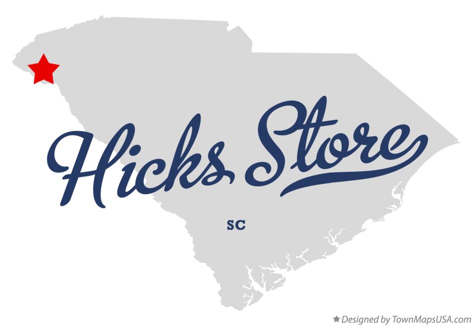 Map of Hicks Store South Carolina SC
