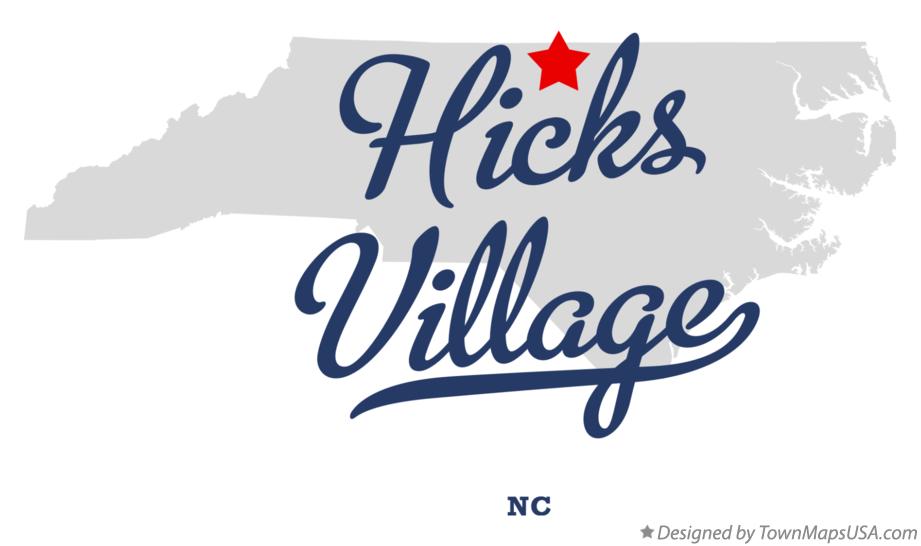 Map of Hicks Village North Carolina NC