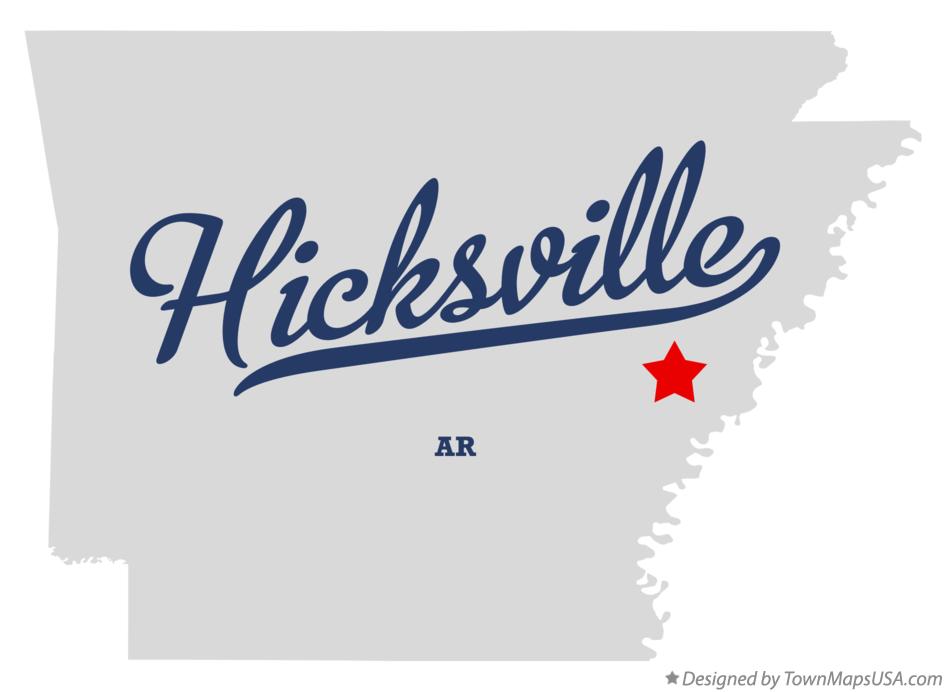 Map of Hicksville Arkansas AR