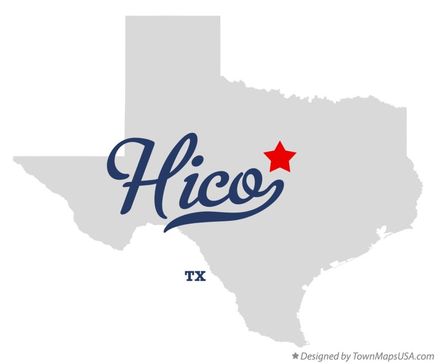 Map of Hico Texas TX