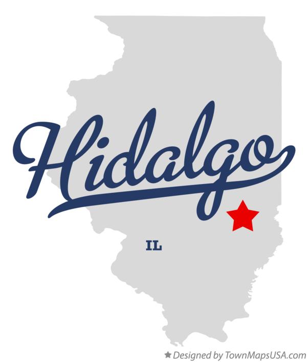 Map of Hidalgo Illinois IL