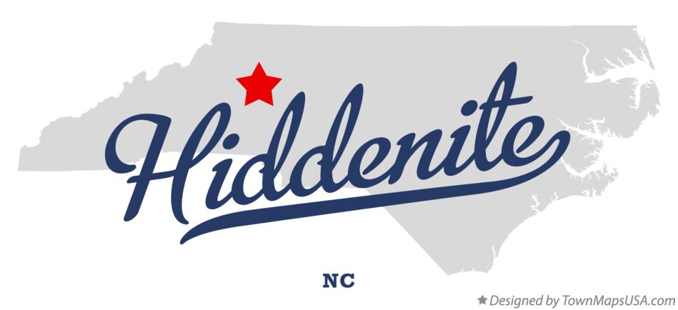 Map of Hiddenite North Carolina NC